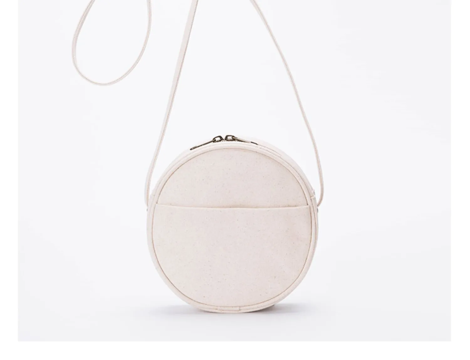 Women's Small Round Canvas Bag Canvas Circle Bag