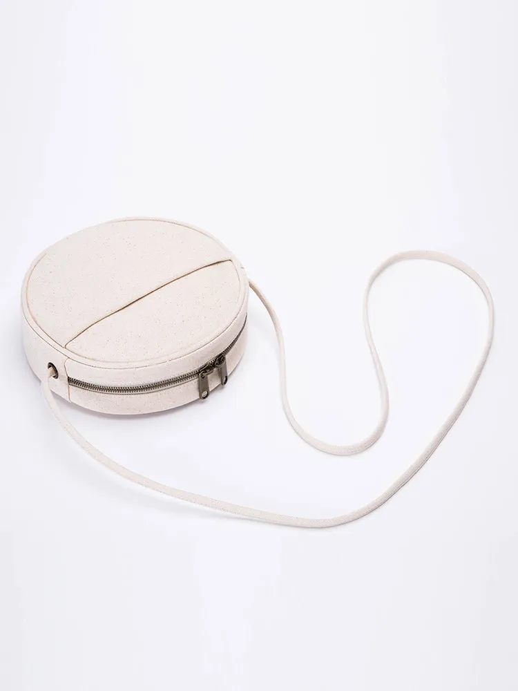 Women's Small Round Canvas Bag Canvas Circle Bag