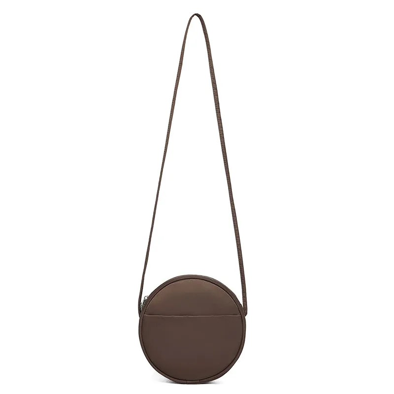 Women's Small Round Canvas Bag Canvas Circle Bag