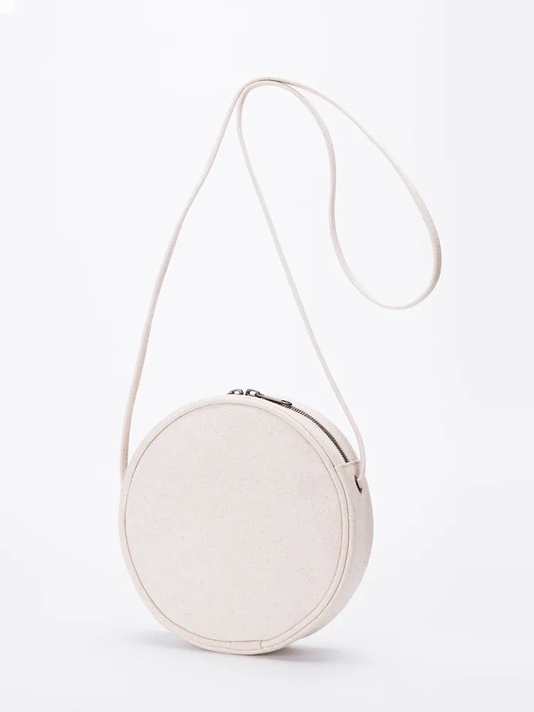 Women's Small Round Canvas Bag Canvas Circle Bag