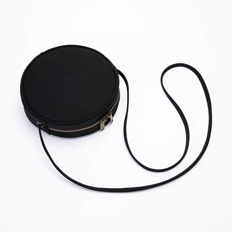 Women's Small Round Canvas Bag Canvas Circle Bag