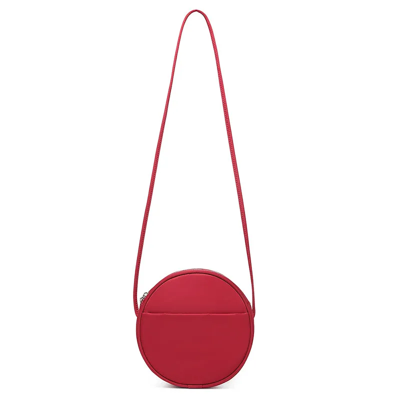 Women's Small Round Canvas Bag Canvas Circle Bag