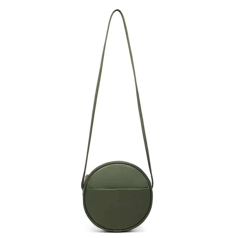 Women's Small Round Canvas Bag Canvas Circle Bag