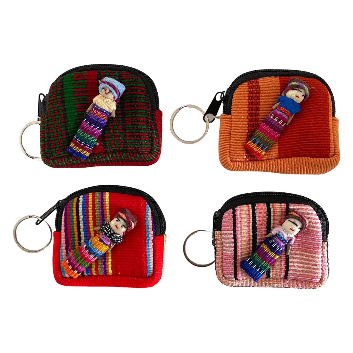 Worry Doll Tiny Bag Keychain | Coin Purse | AirPod Bag - Guatemala