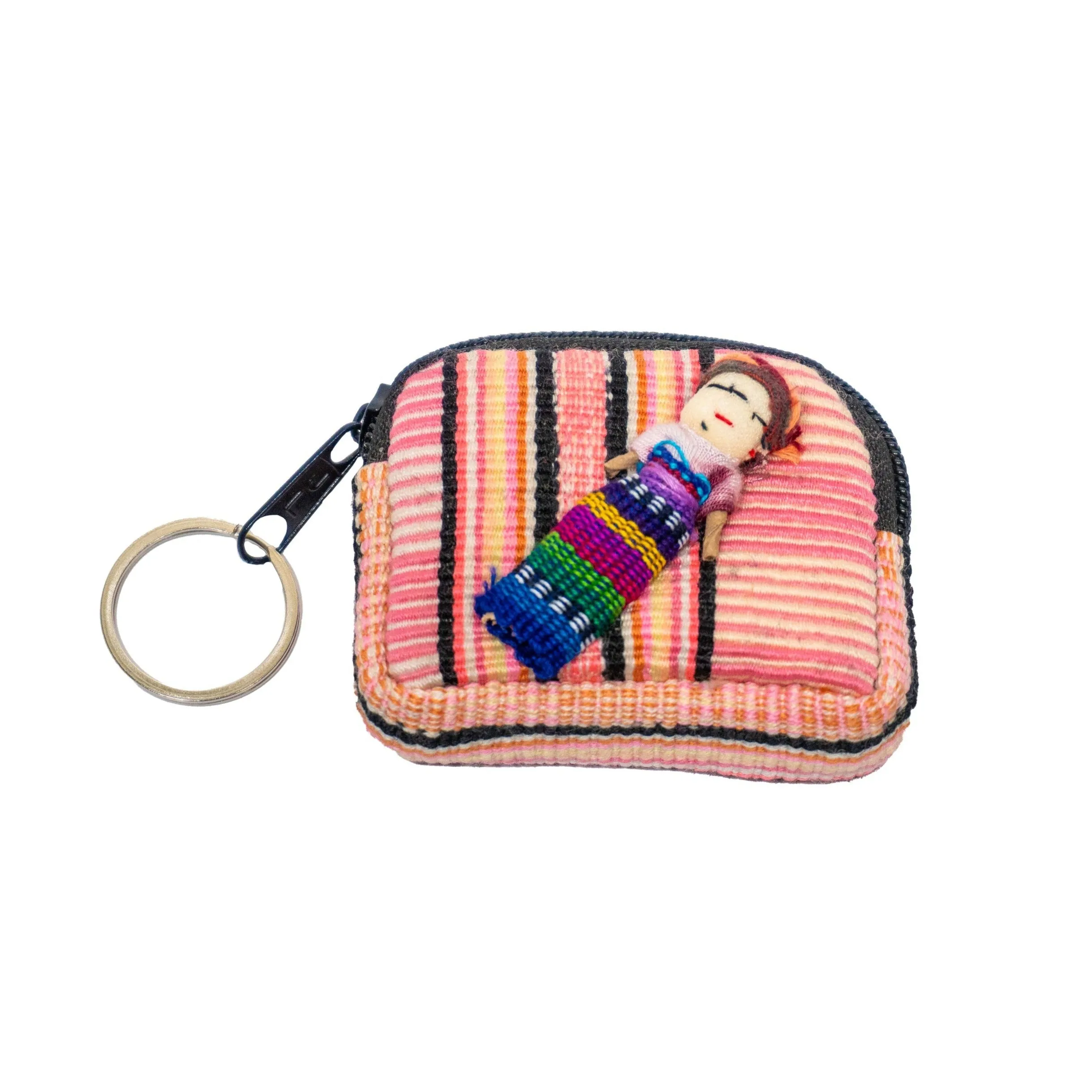 Worry Doll Tiny Bag Keychain | Coin Purse | AirPod Bag - Guatemala