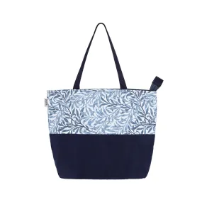 Zipper Bag - Navy with Floral Patch Zipper Bag